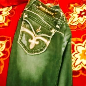 Size 7/8 Rock Revival blue jeans White washed Women's boot cut